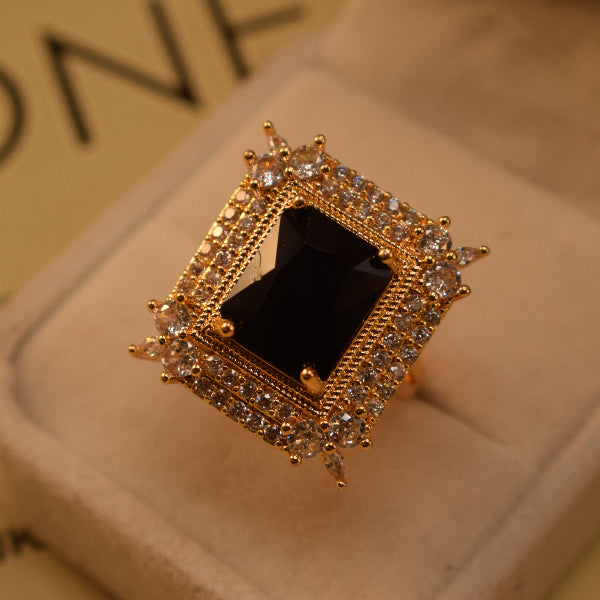 Sparkling Design Gold Plated Crystal Stones Ring For Girls/Women