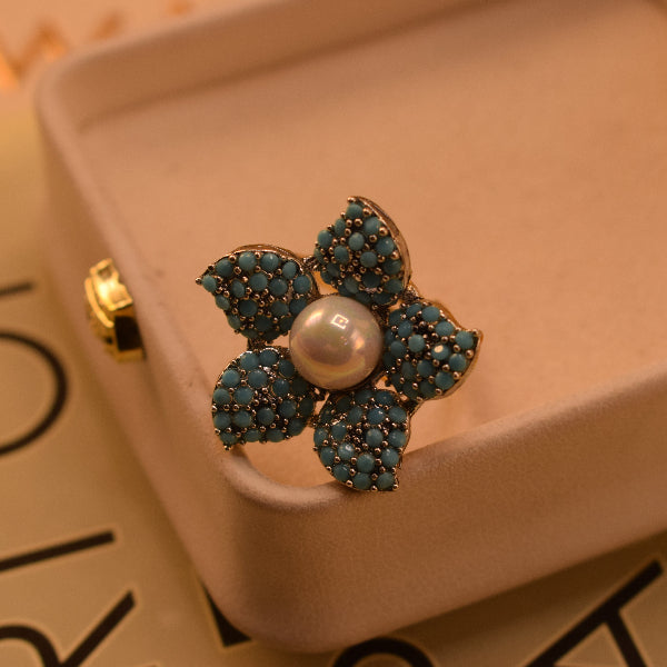 Charming Unique Design Gold Plated Crystal Stones Ring For Girls/Women