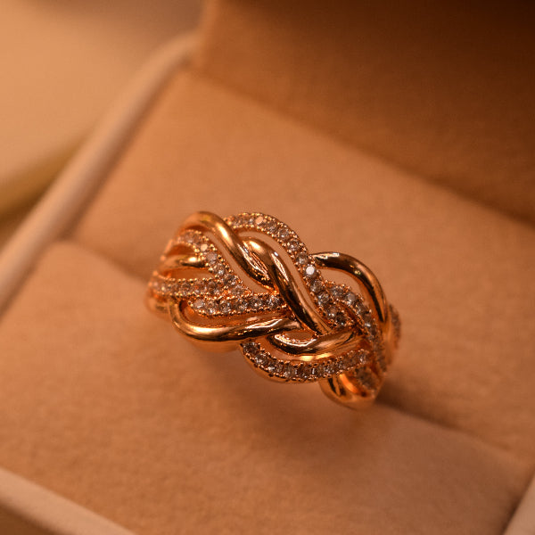 Dazzling Design Gold Plated Crystal Stones Ring For Girls/Women