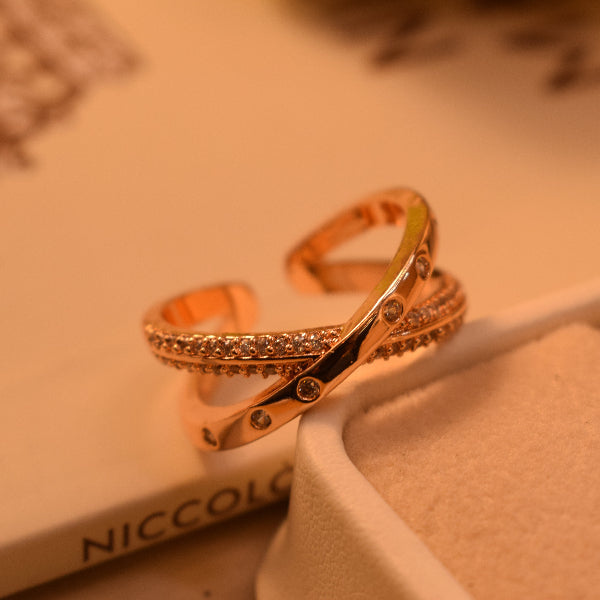 Gorgeous Design Gold Plated Crystal Stones Ring For Girls/Women