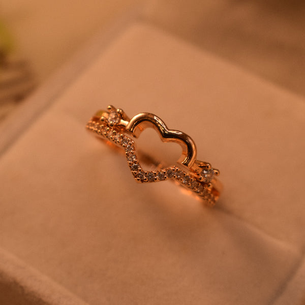 Fancy Design Gold Plated Crystal Stones Ring For Girls/Women