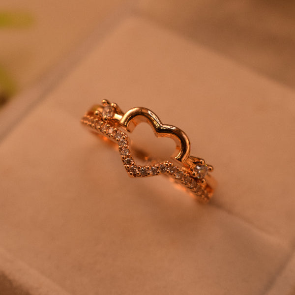 Fancy Design Gold Plated Crystal Stones Ring For Girls/Women