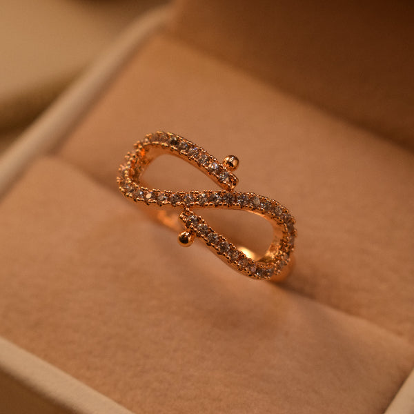 Elegant Design Gold Plated Crystal Stones Ring For Girls/Women