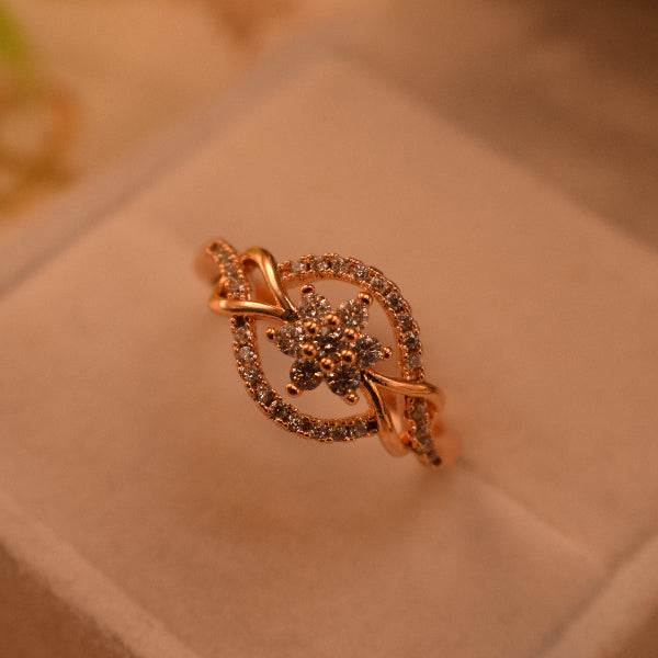 Luxury Design Gold Plated Crystal Stones Ring For Girls/Women