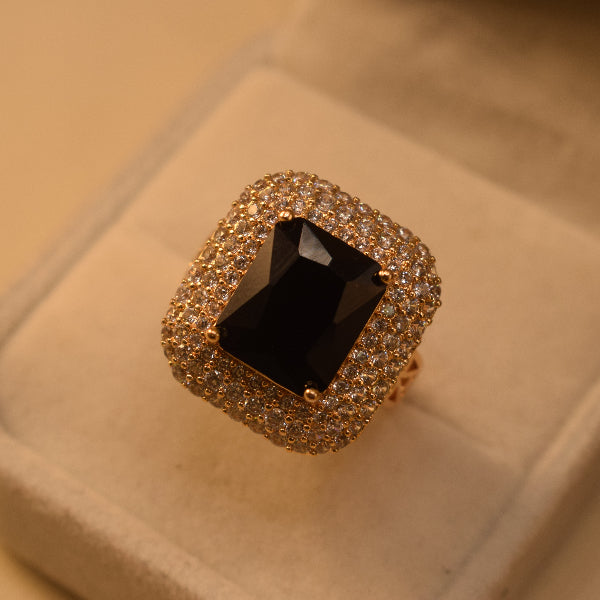 Stylish Unique Design Gold Plated Crystal Stones Ring For Girls/Women