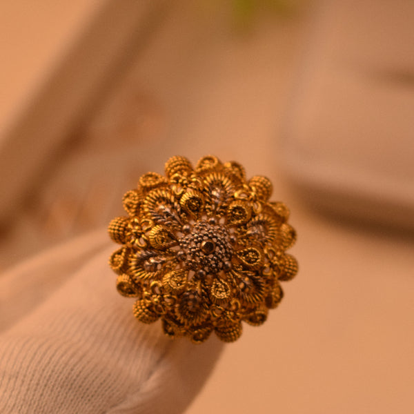 Luminous Unique Design 24K RP Gold Plated 4.5 Gram Ring For Girls/Women