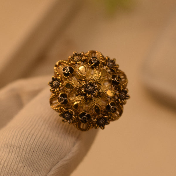 Sparkling Unique Design 24K RP Gold Plated 4.5 Gram Ring For Girls/Women