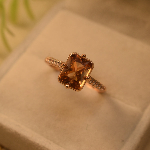 Luminous Unique Design Gold Plated Crystal Stones Ring For Girls/Women