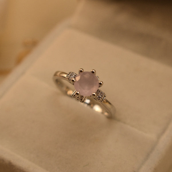 Luxury Unique Design Silver Plated Crystal Stones Ring For Girls/Women