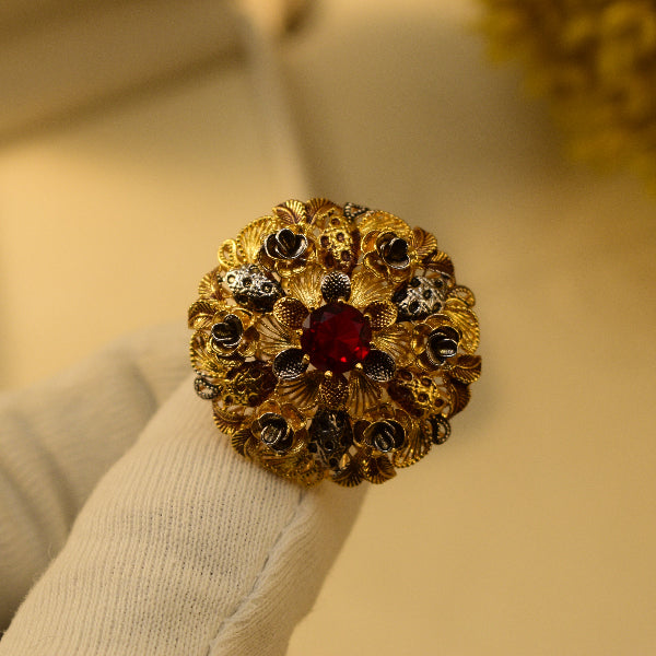 Glamorous Unique Design 24K Gold Plated 5.5 Gram Ring For Girls/Women