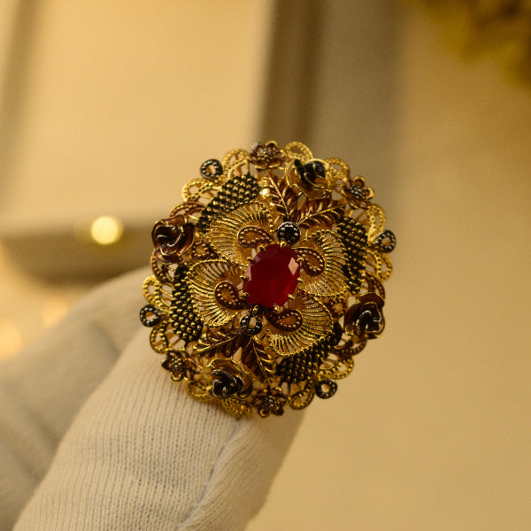 Fancy Unique Design 24K Gold Plated 5.5 Gram Ring For Girls/Women