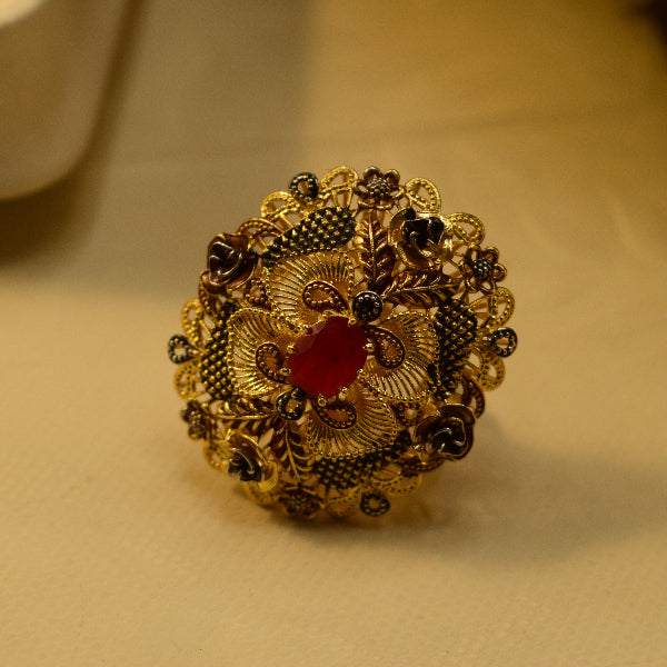Fancy Unique Design 24K Gold Plated 5.5 Gram Ring For Girls/Women