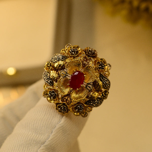 Dazzling Unique Design 24K Gold Plated 5.5 Gram Ring For Girls/Women