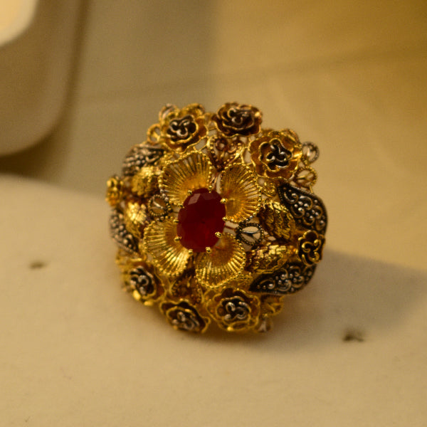 Dazzling Unique Design 24K Gold Plated 5.5 Gram Ring For Girls/Women