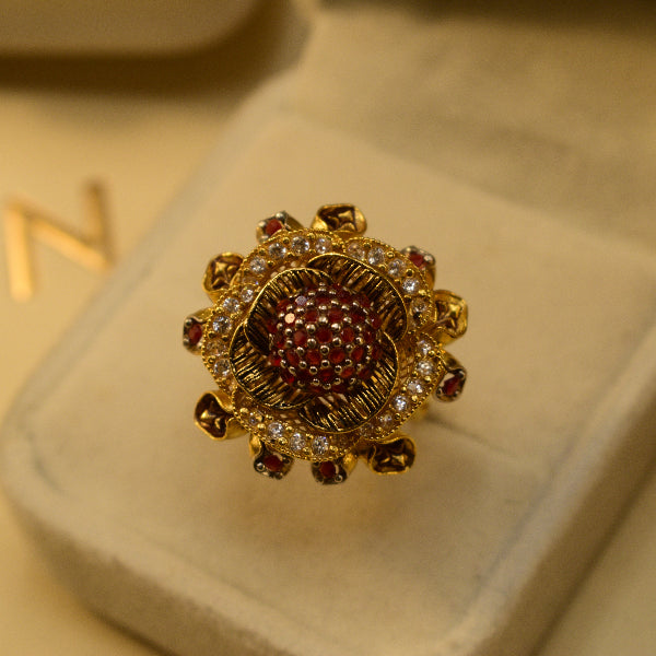 Gorgeous Unique Design 24K Gold Plated 5.1 Gram Ring For Girls/Women