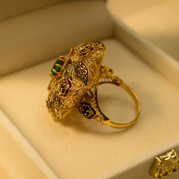 Elegant Unique Design 24K Gold Plated 5.5 Gram Ring For Girls/Women