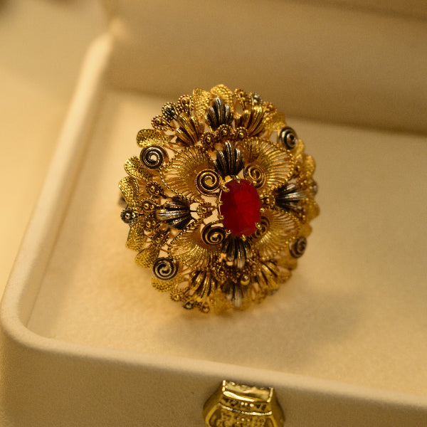 Charming Unique Design 24K Gold Plated 5.5 Gram Ring For Girls/Women
