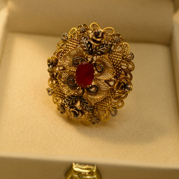 Glamorous Unique Design 24K Gold Plated 5.5 Gram Ring For Girls/Women