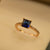 Elegant Design Blue Stone Golden/Silver Adjustable Ring for Girls/Women