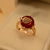 Elegant Design Golden Black/Maroon Stone Adjustable Ring for Girls/Women