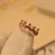 Fancy Crown Design Golden Multicolour Stones Adjustable Ring for Girls/Women
