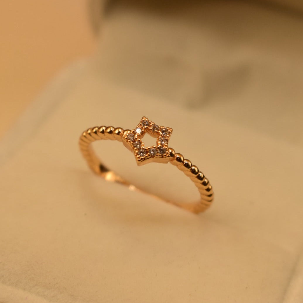 Fancy Star Design Golden/Silver Adjustable Ring for Girls/Women