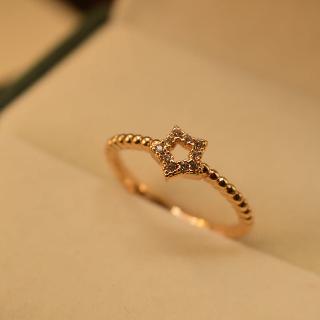 Fancy Star Design Golden/Silver Adjustable Ring for Girls/Women