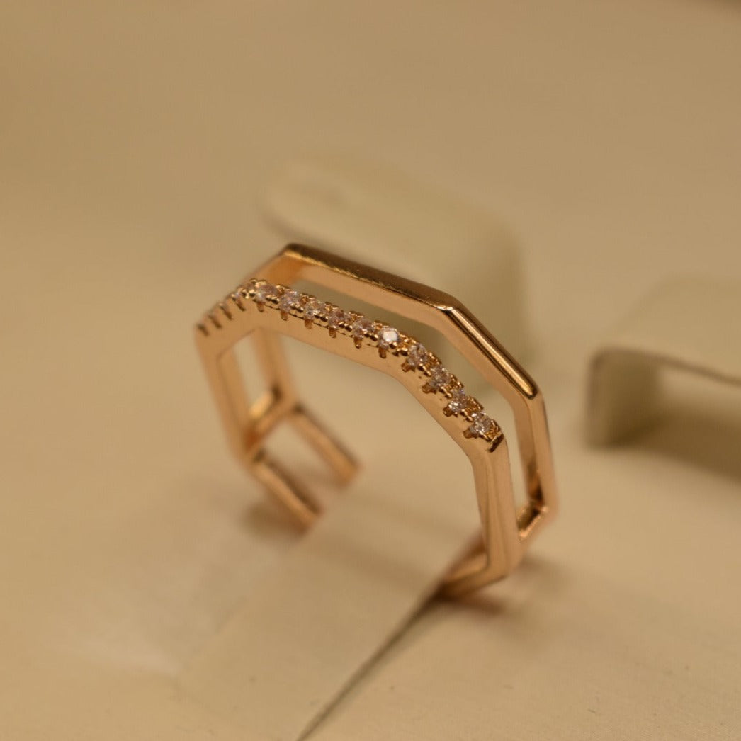 Unique Design Golden Stone Ring for Girls/Women