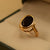 Elegant Design Real Black/Maroon Stone Gold Plated Ring for Girls/Women