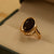 Elegant Design Real Black/Maroon Stone Gold Plated Ring for Girls/Women