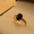 Elegant Design Real Maroon/Black Stone Gold Plated Ring for Girls/Women