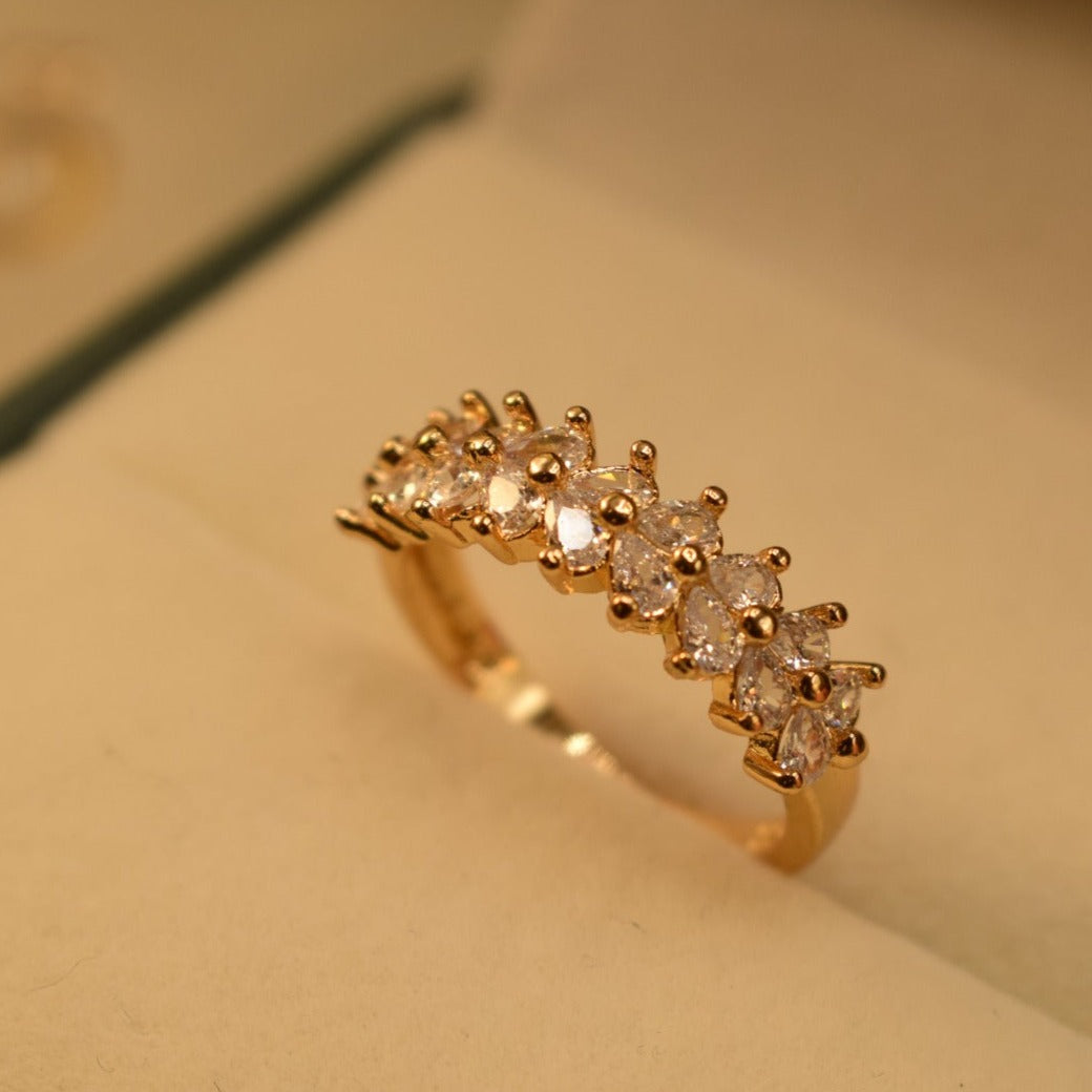 Elegant Design Real Stone Gold Plated Ring for Girls/Women