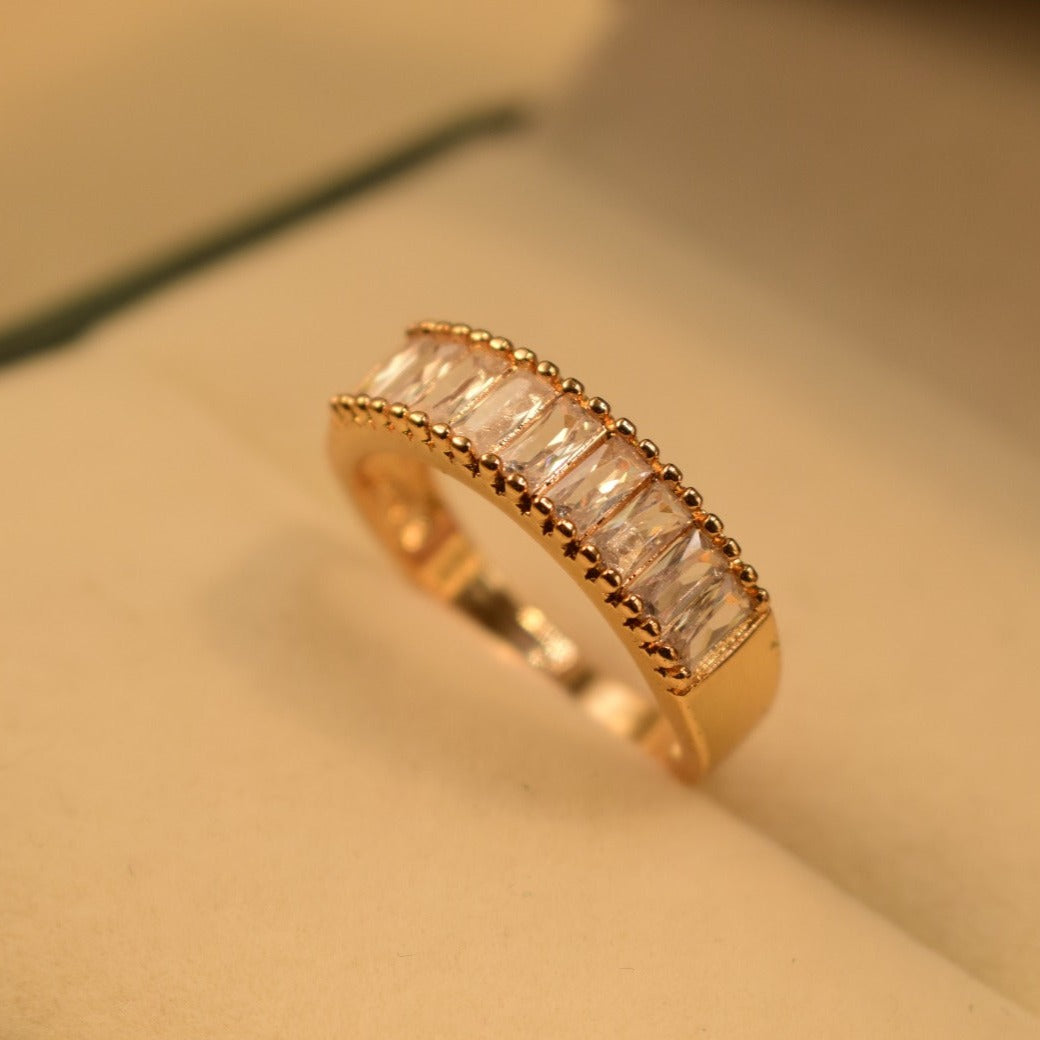 Elegant Design Real Stone Gold Plated Ring for Girls/Women