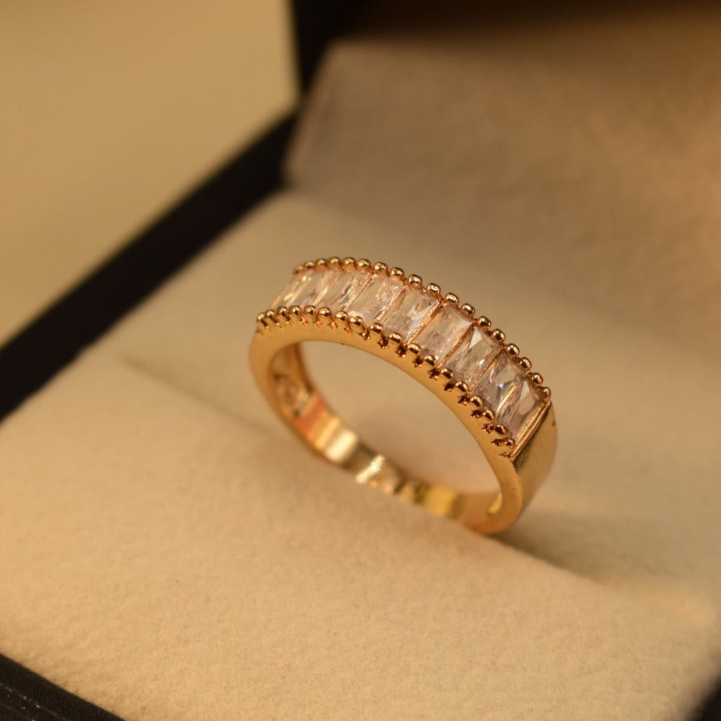 Elegant Design Real Stone Gold Plated Ring for Girls/Women