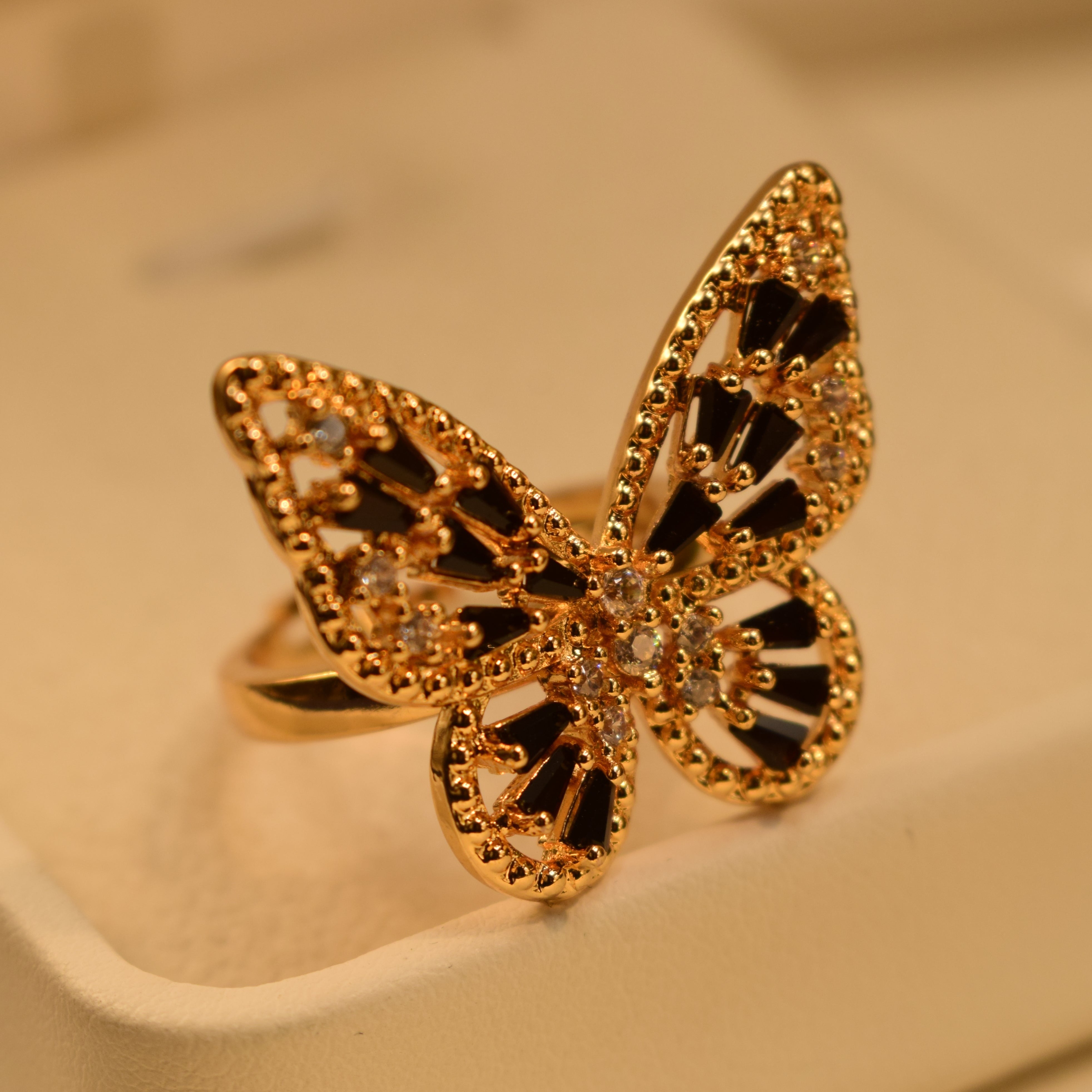 Stylish Butterfly Design Gold Plated Ring for Girls/Women