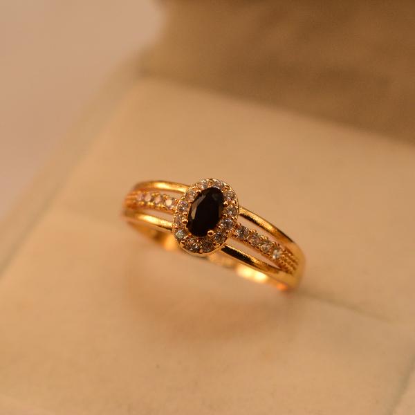 Fancy Gold Plated Real Stones Ring For Girls/Women