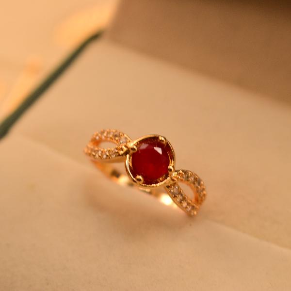 Luminous Real Stone Gold Plated Ring For Girls/Women