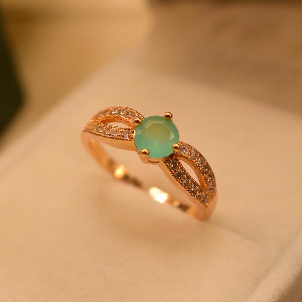 Elegant Unique Real Stone Gold Plated Ring For Girls/Women