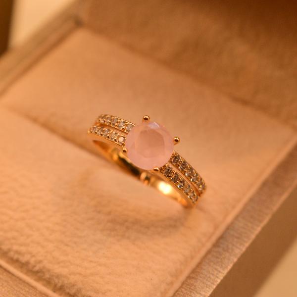 Beautiful Design Real Stone Gold Plated Ring For Girls/Women