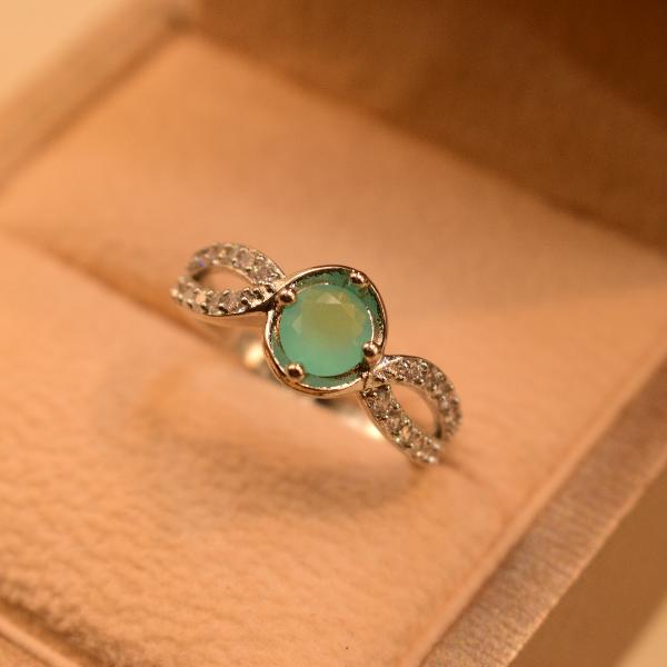 Luminous Unique Real Stones Silver Ring For Girls/Women