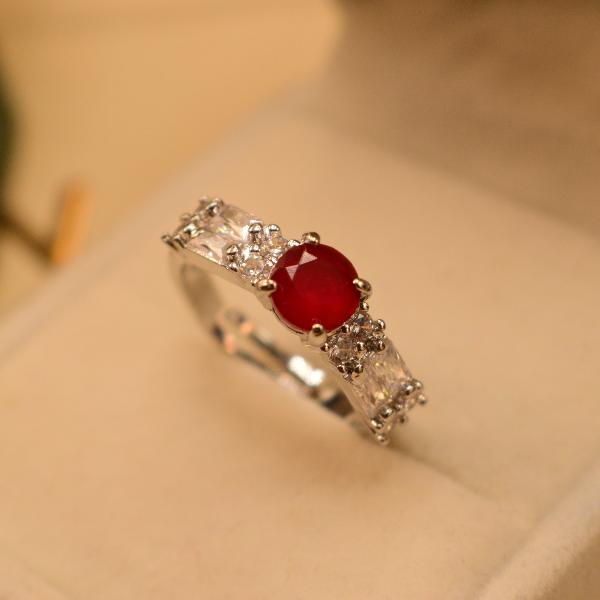 Glamorous Fancy Real Stones Silver Ring For Girls/Women