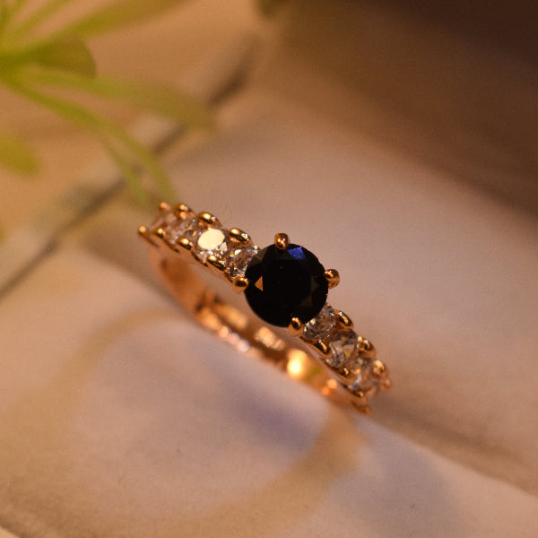 Unique Design Gold Plated Real Stones Ring For Girls/Women