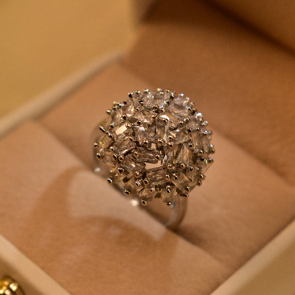 Stylish Unique Design Crystal Stones Ring For Girls/Women