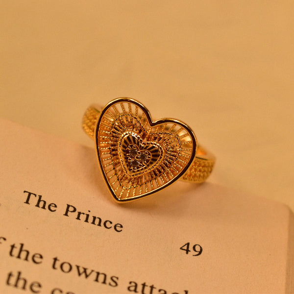 Elegant Unique Heart Design Crystal Stones Ring For Girls/Women