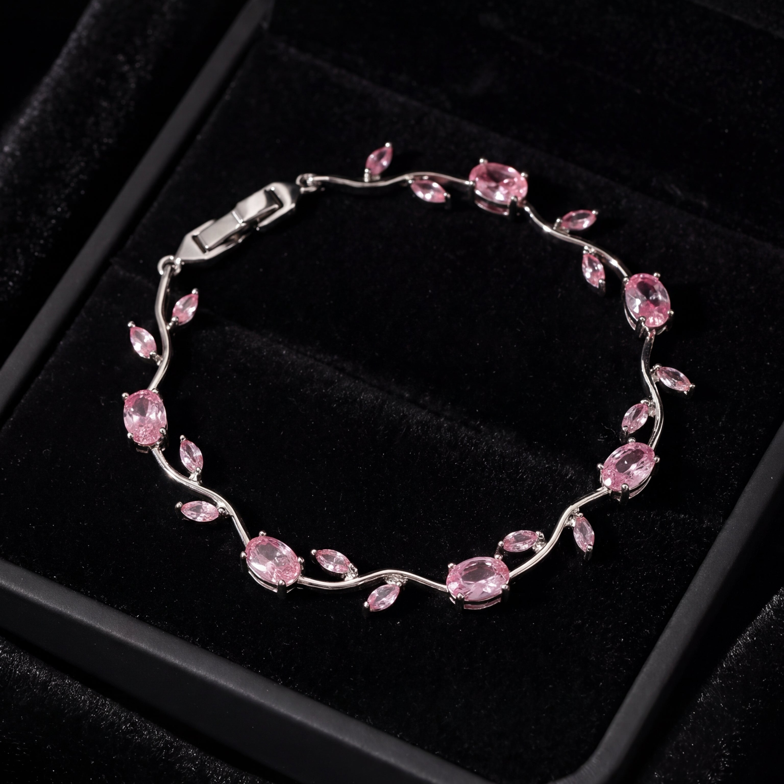 Elegant Silver Plated Tulip Bracelet for Girls/Women