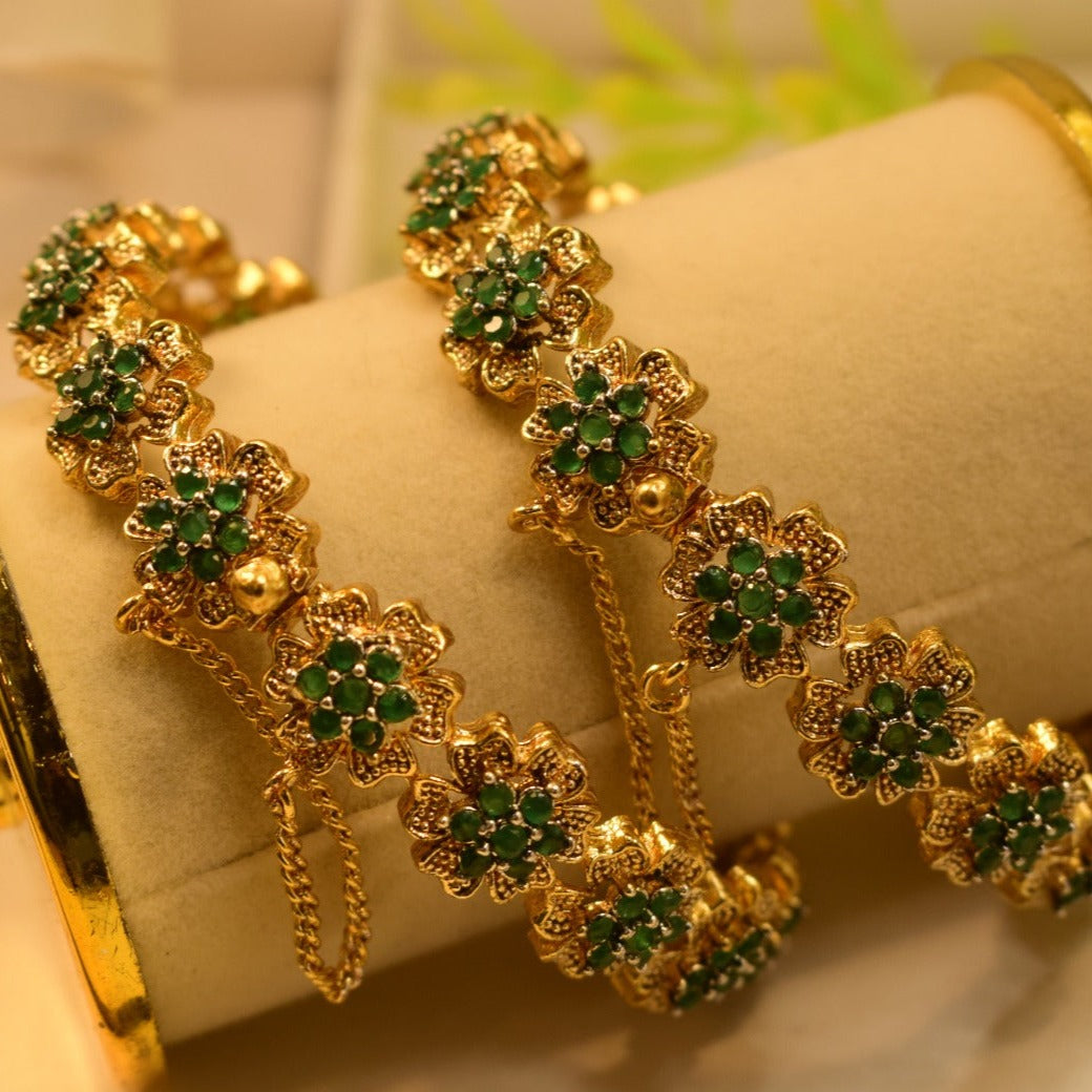 Elegant Fancy Gold Plated Bangles Set for Girls/Women