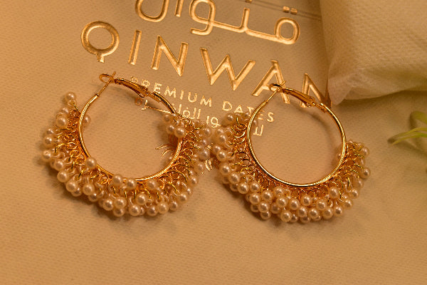 Gorgeous Unique Design Gold Plated Pearl Earrings For Girls/women