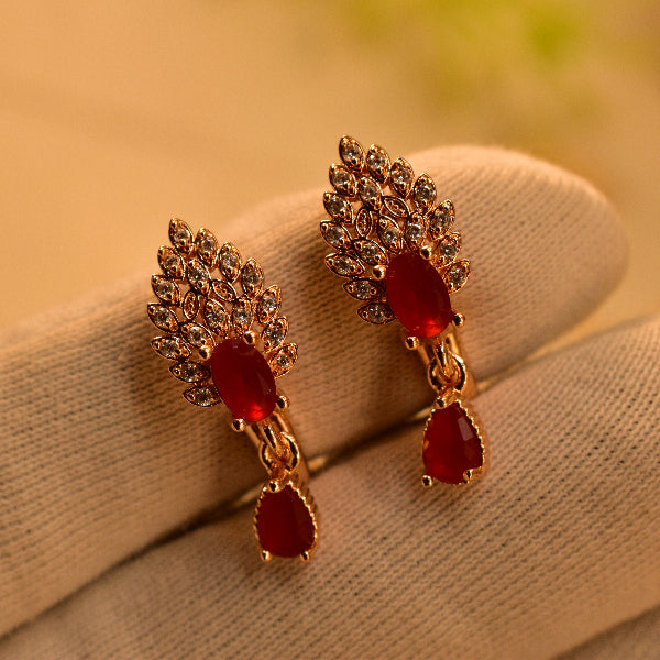 Fancy Unique Design Gold Plated Crystal Stones Earrings For Girls/women