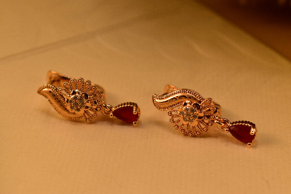 Gorgeous Unique Design Gold Plated Crystal Stones Earrings For Girls/women