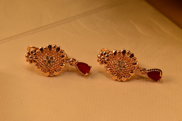 Luminous Unique Design Gold Plated Crystal Stones Earrings For Girls/women